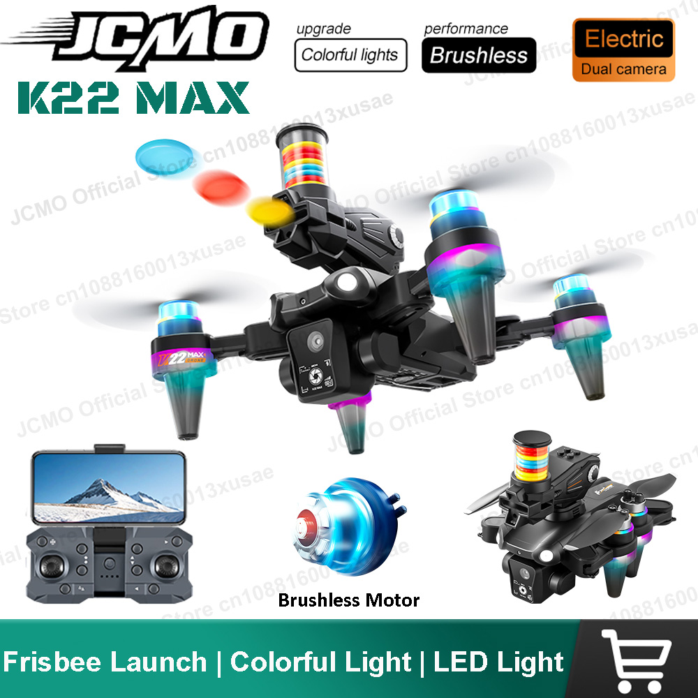 Drone Camera 4K - JCMO K22 MAX フリスビーランスドローン プロ仕様HDデュアルカメラ ブラシレスモーター