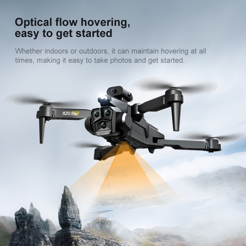 K10 最大 RC ドローン HD 4K 飛行機 3 カメラ - Drone Camera 4K のレビューと価格